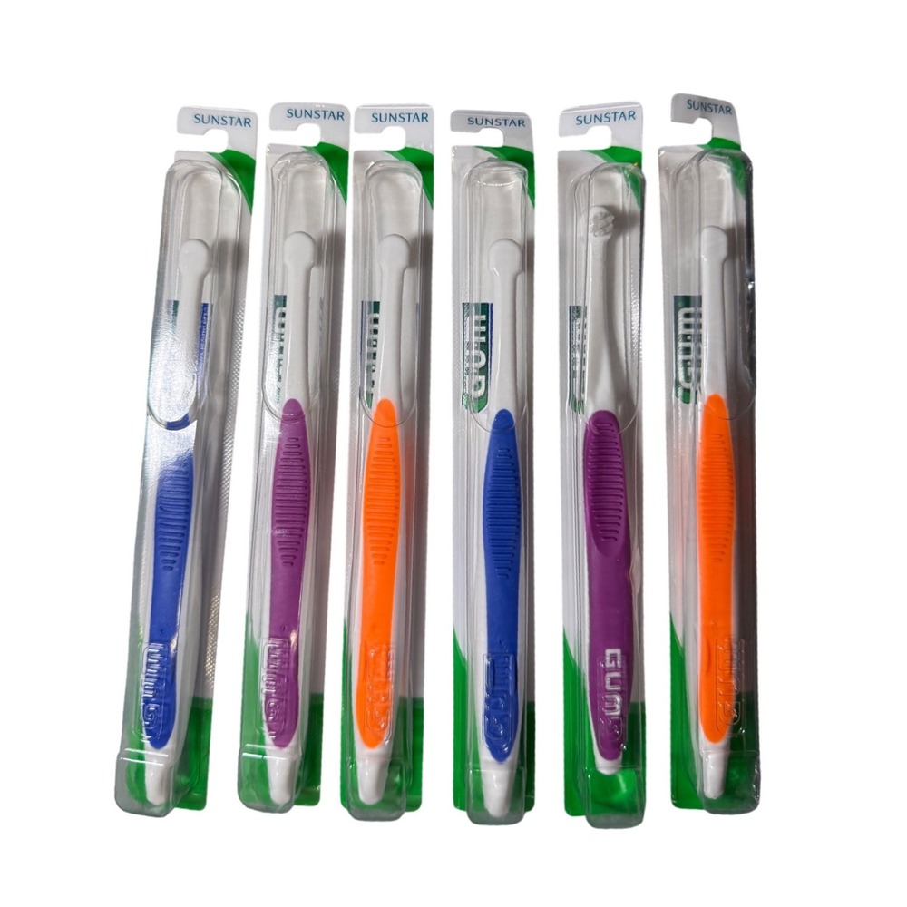 Sunstar GUM 308 End Tuft‎ Toothbrush Lot of 6 Specialty Precision Brushes NEW